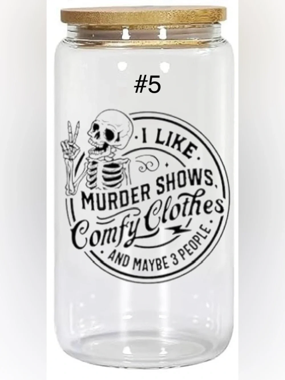 Buy now* 16 ounce glass tumbler sassy skeleton - Picture 6 of 15
